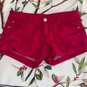 Hot pink short shorts
